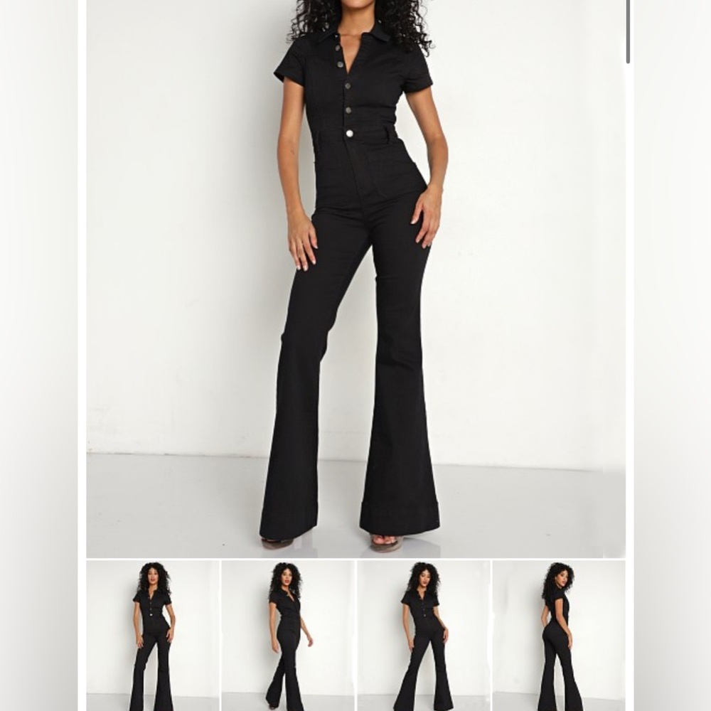 Show Me Your MuMu Black Button-Up Jumpsuit